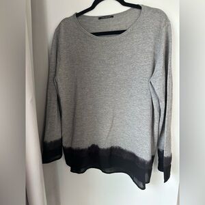 Lucia Cerano Gray and Black Long Sleeve Top made in Italy USA size 12
